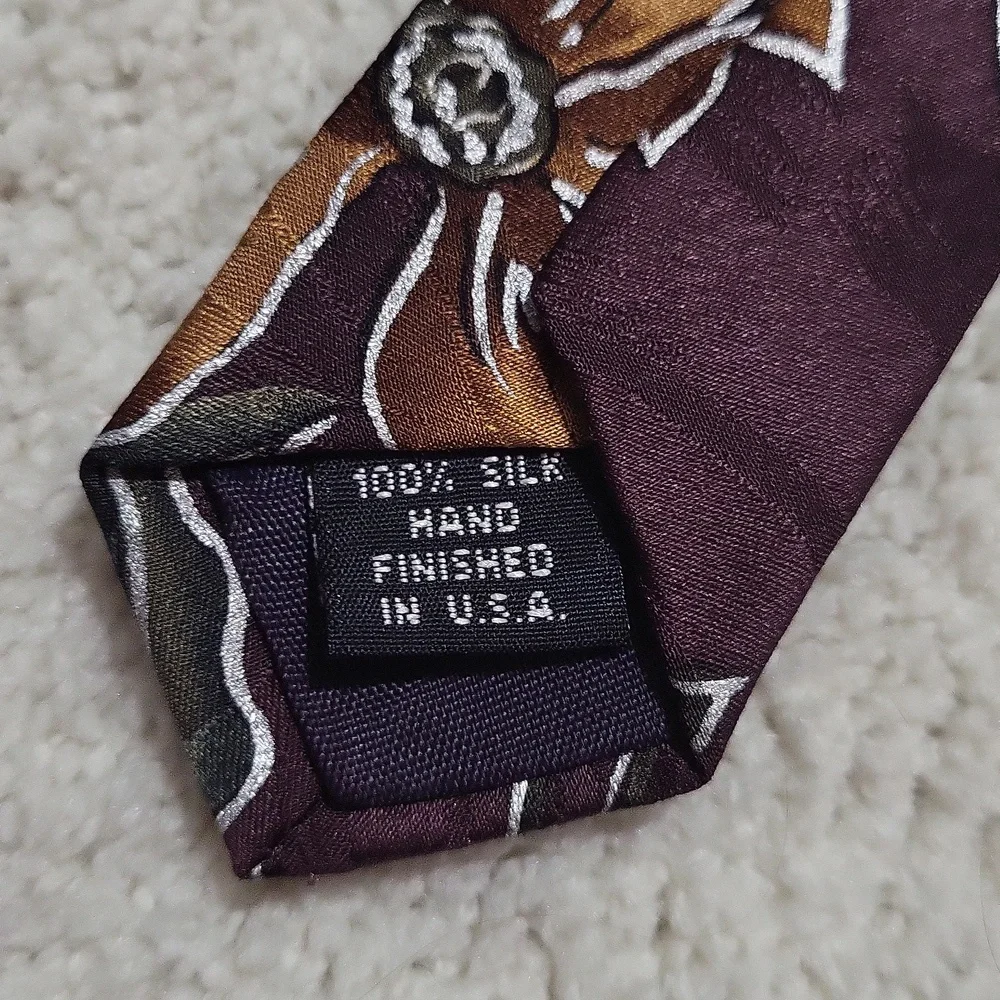 Vintage Deco Mode Silk Floral Neck Tie